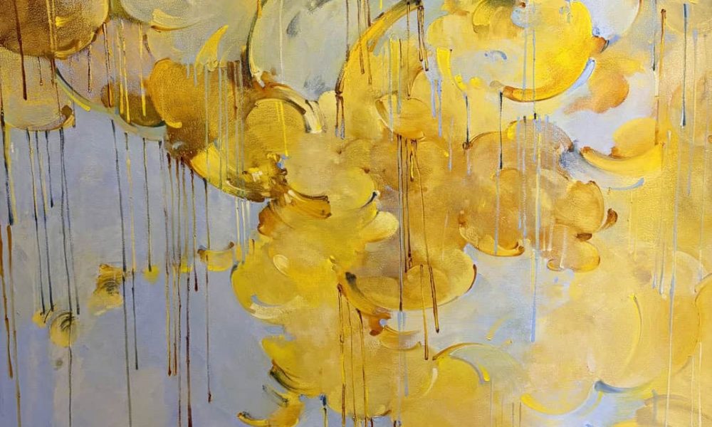 Interior view of Nada Villa Warsaw exhibition featuring contemporary artworks in a historic villa setting